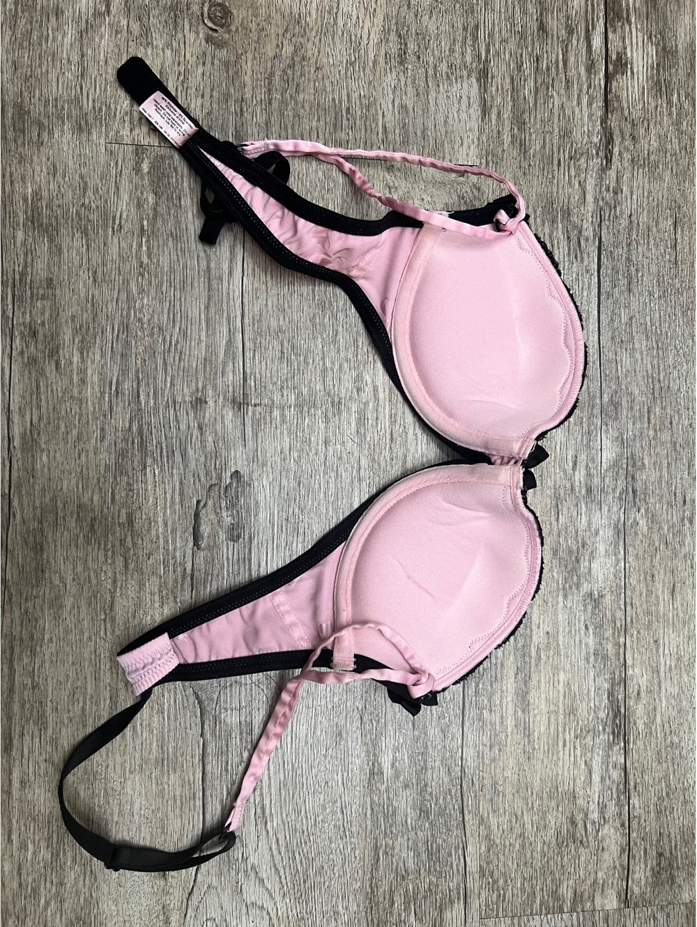 Victoria's Secret sexy little things size 34B pink and black underwire bra